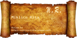 Miklics Rita névjegykártya